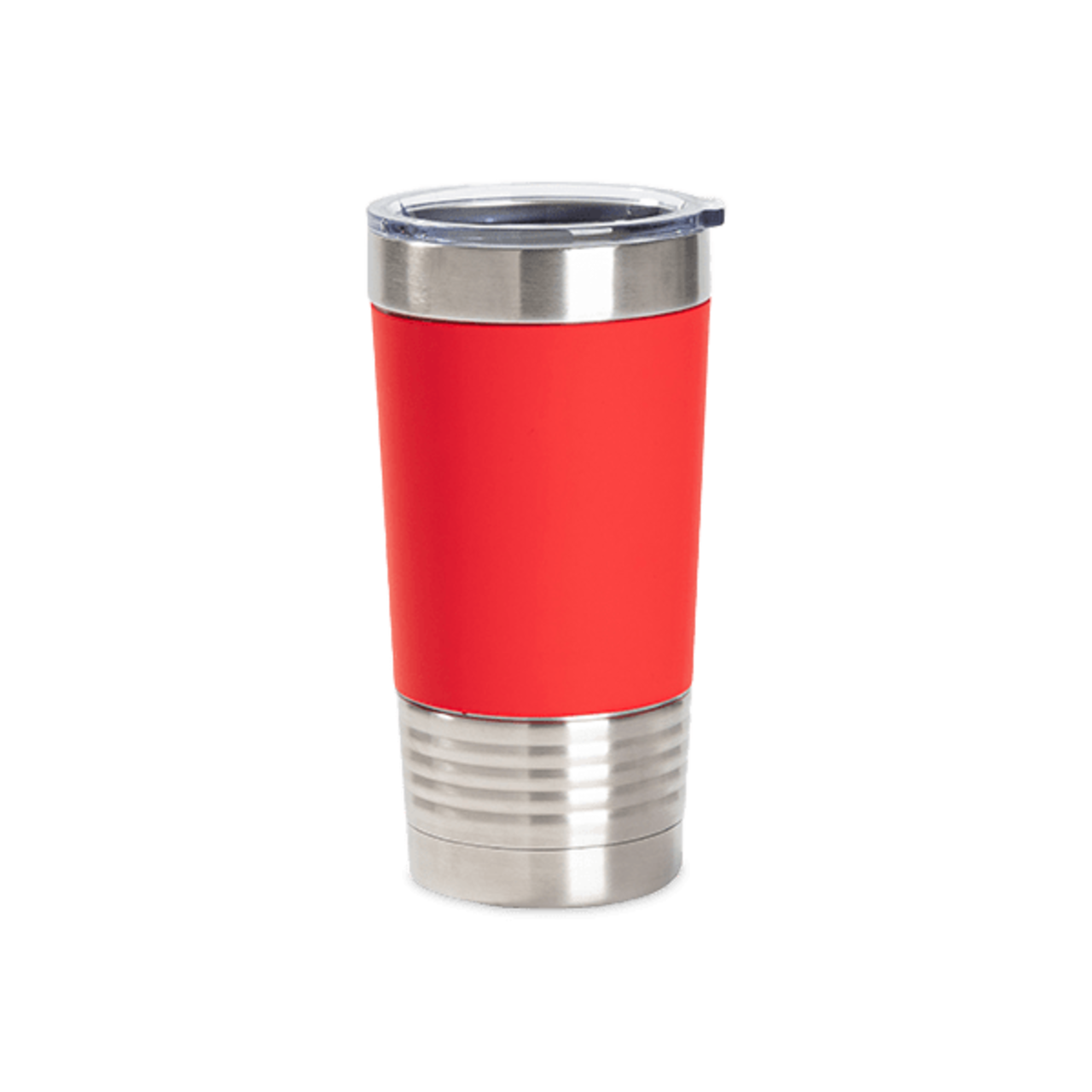 20oz Stainless Steel Tumber with Removable Silicone Sleeve (Red/White)